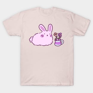 Pink Bunny with Flower Vase T-Shirt